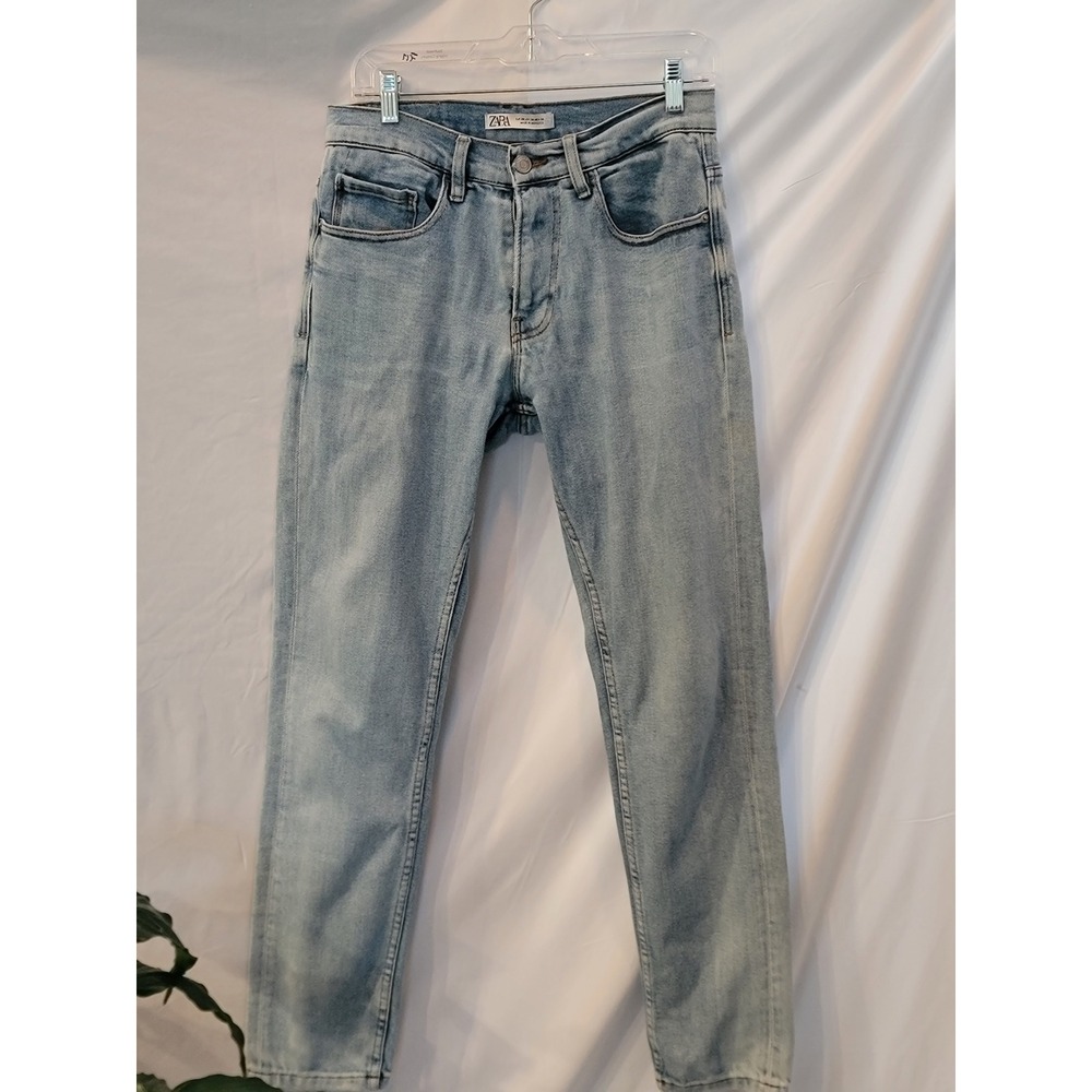 Zara Denimwear Mens Slim Fit Light Wash Blue Jeans Size 30